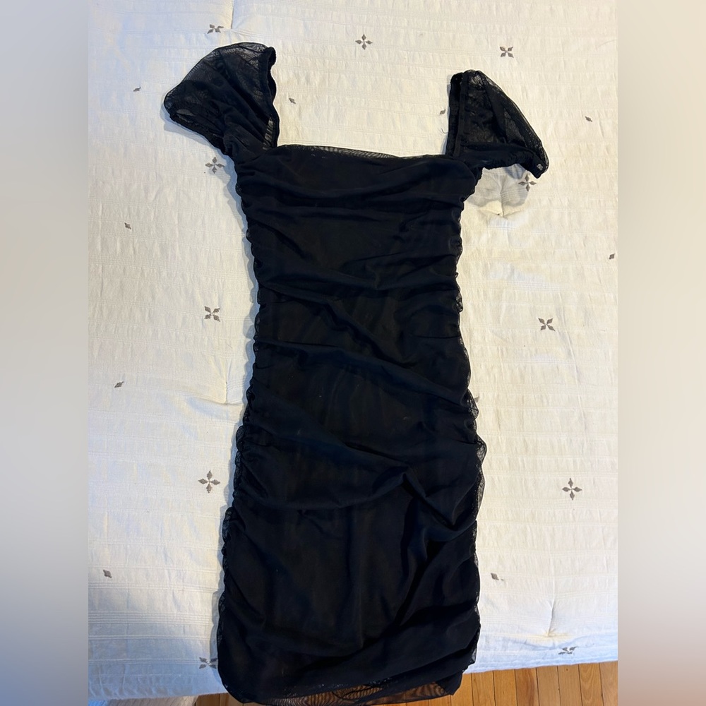 Princess polly black mini dress cap sleeve